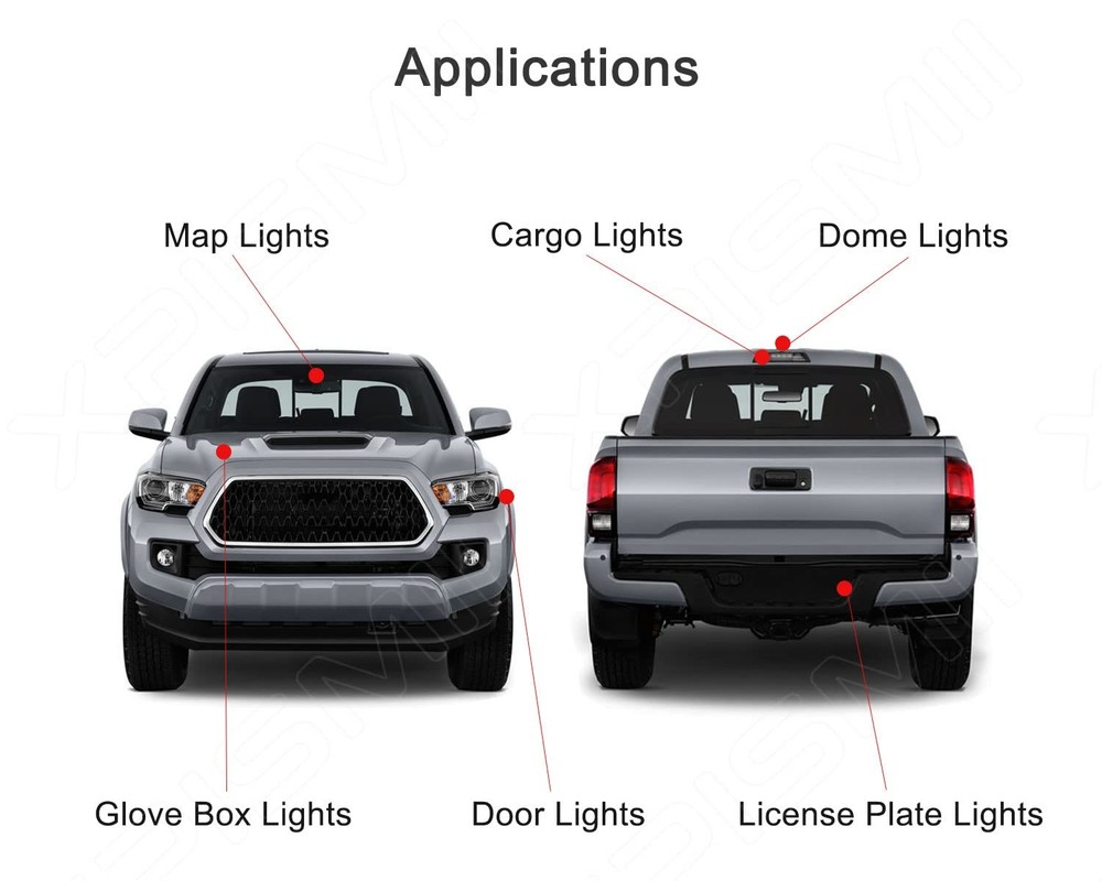 Xpismii 12 Piece 6000K White Interior LED Light Kit Package Xenon