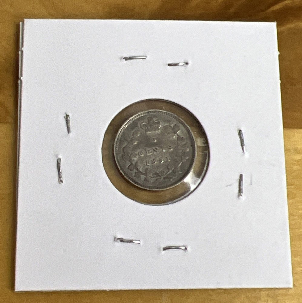 1891 Canada 5 Cents Silver Foreign Coin