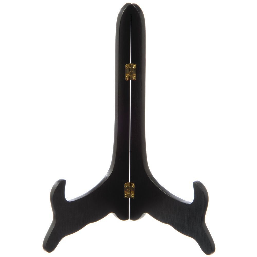 4"H Black Wooden Plate Stand