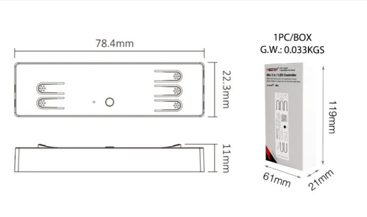 Miboxer Mini 2 in 1 LED Controller (2.4GHz) Output Max 6A