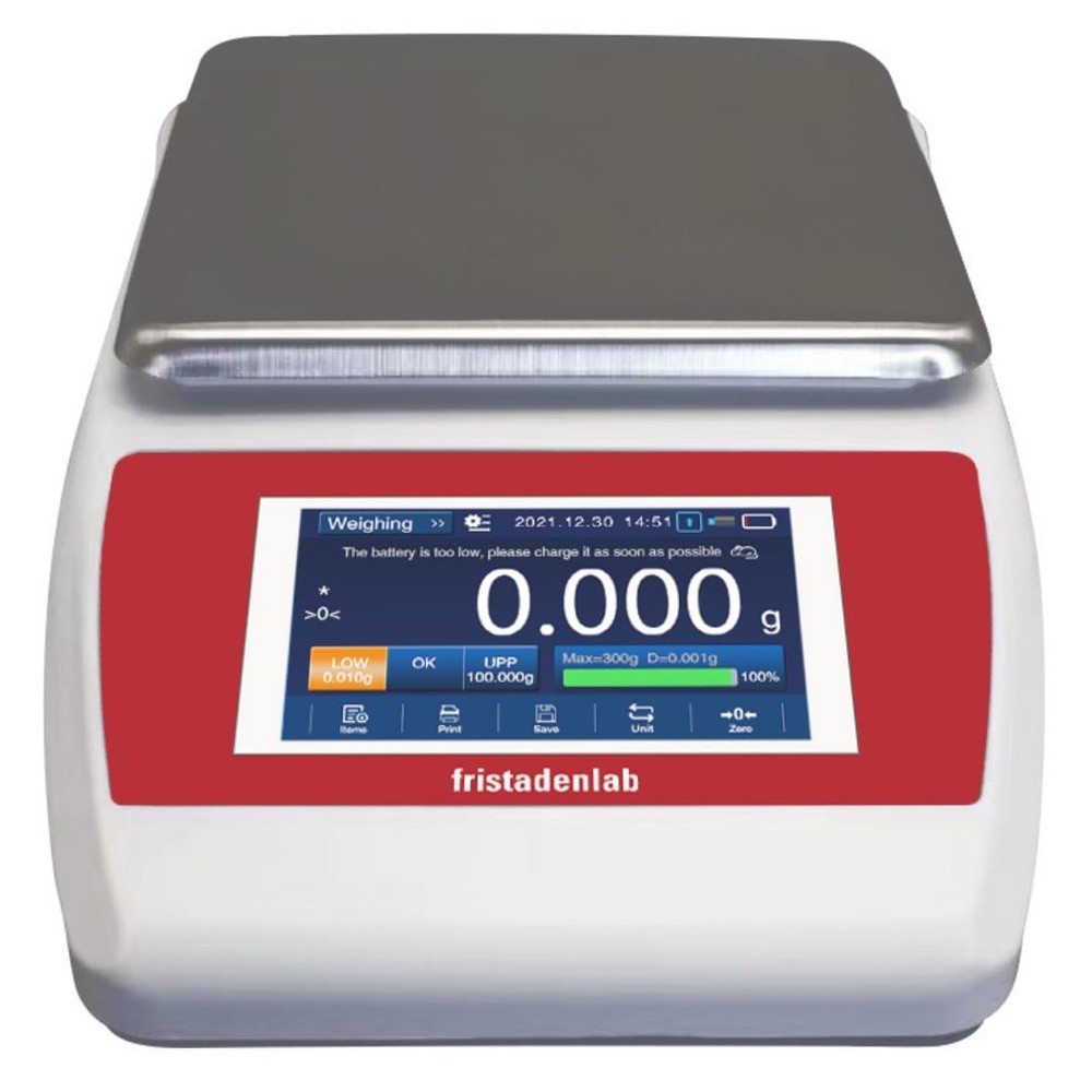 Fristaden Lab Touchscreen Precision Balance | Lab Scale, Red/White