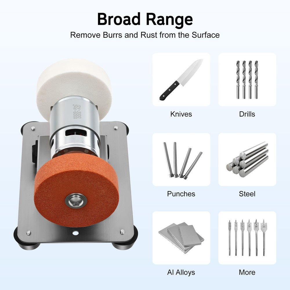 Electric Benchtop Grind Sander Adjustable Variable Speed Table Grinding Machine