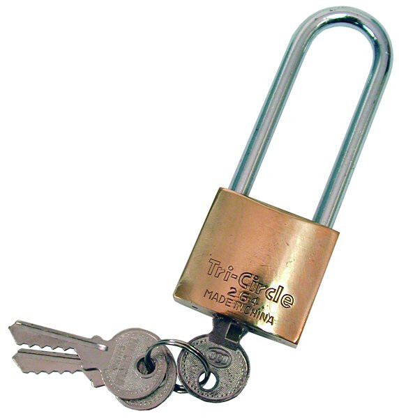 LONG SHACKLE BRASS BODY PADLOCK