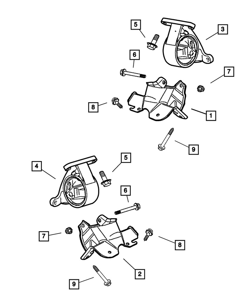 Genuine Mopar Engine Mount Bracket Right 52058930AB