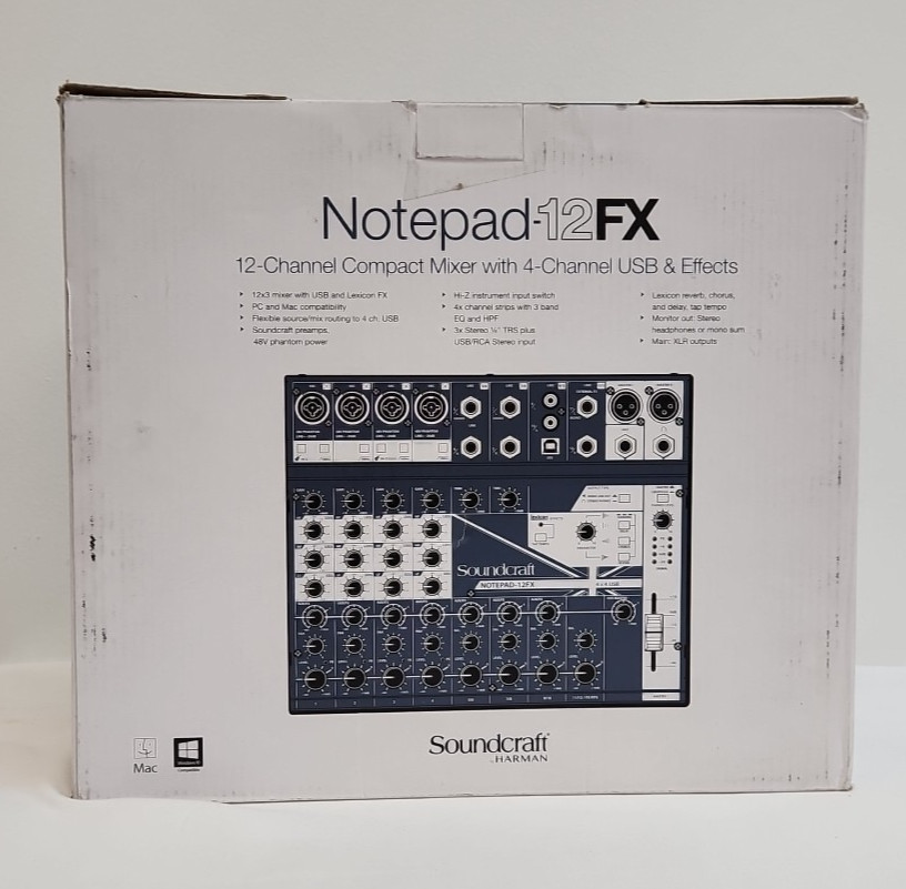 Soundcraft Notepad-12FX Small-format Analog Mixing Console w/ USB I/O & Effects