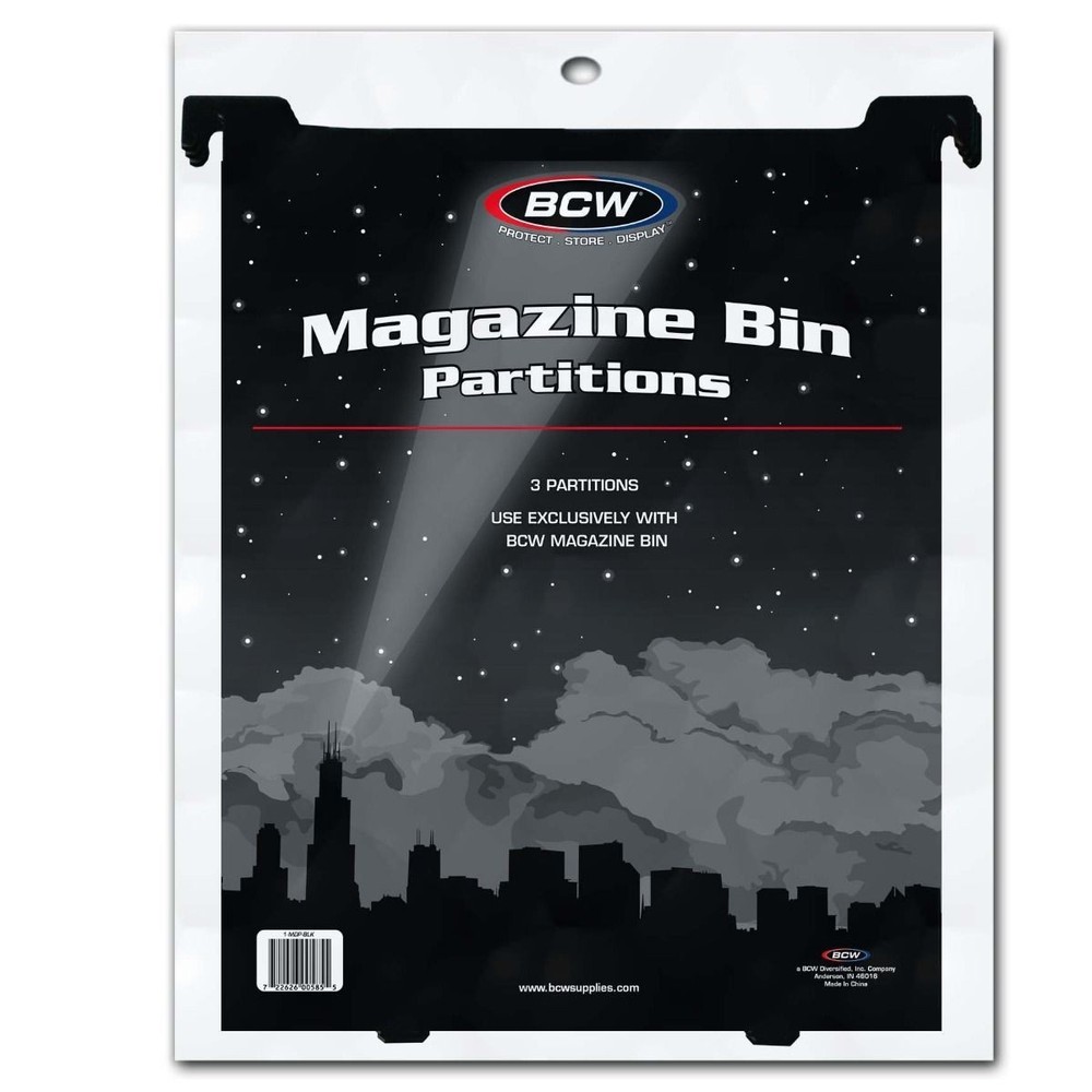 BCW Magazine & Document Partitions 3 Pack - Black use w Magazine & Document Bin