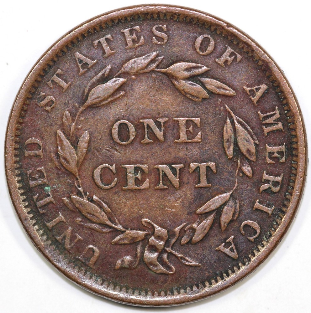 1839 1c Booby Head Coronet or Matron Head Large Cent