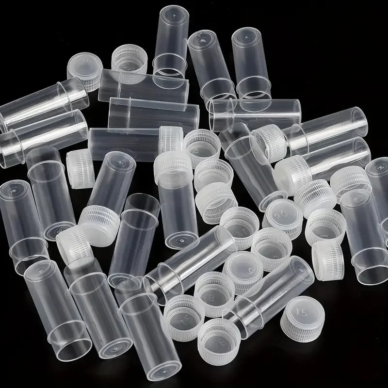 50Pcs 5ML Plastic Sample Small Bottle Vial Storage Vial Storage Container Test