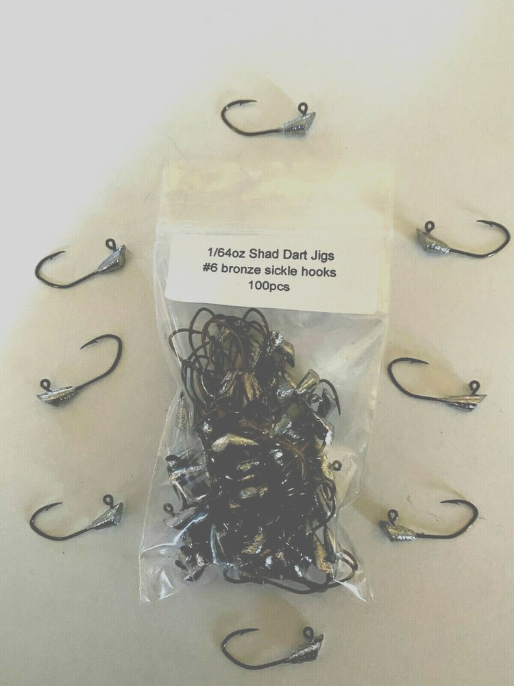100 unpainted shad dart jigs