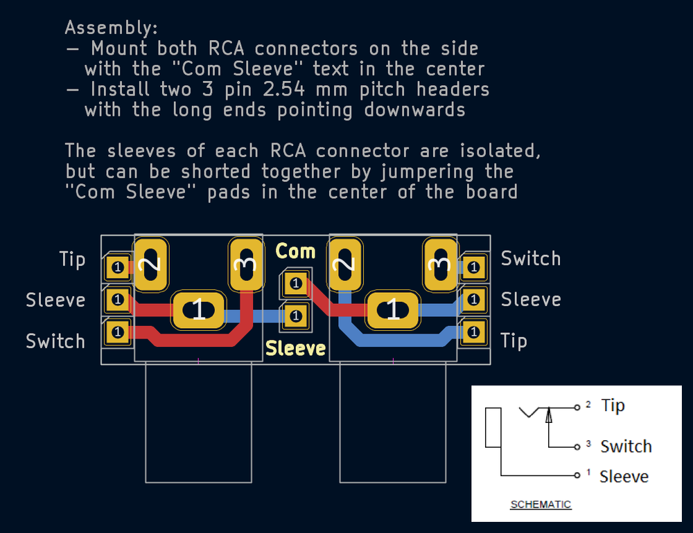 Stereo RCA Breakout Board