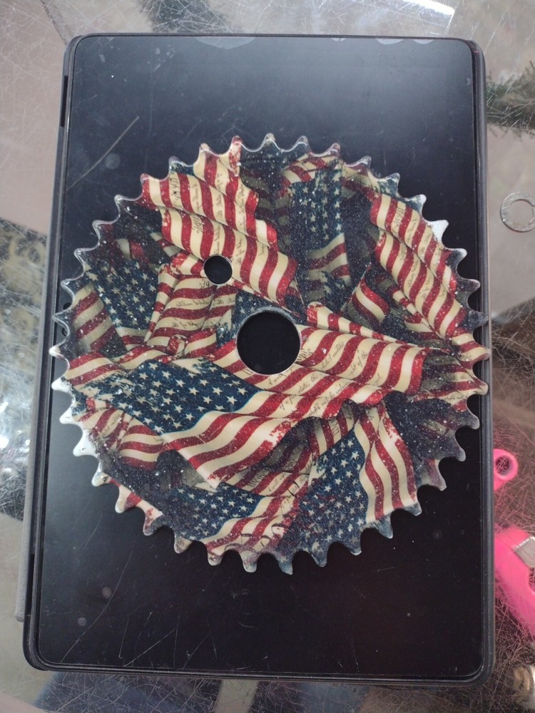 Bike Chain Ring Custom Flag Theme