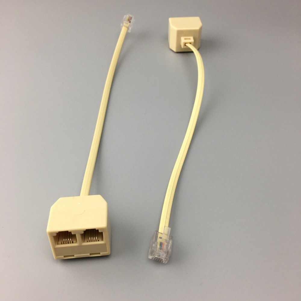 5 Pcs 2 Way Telephone Plug Landline Splitter Adapter Socket