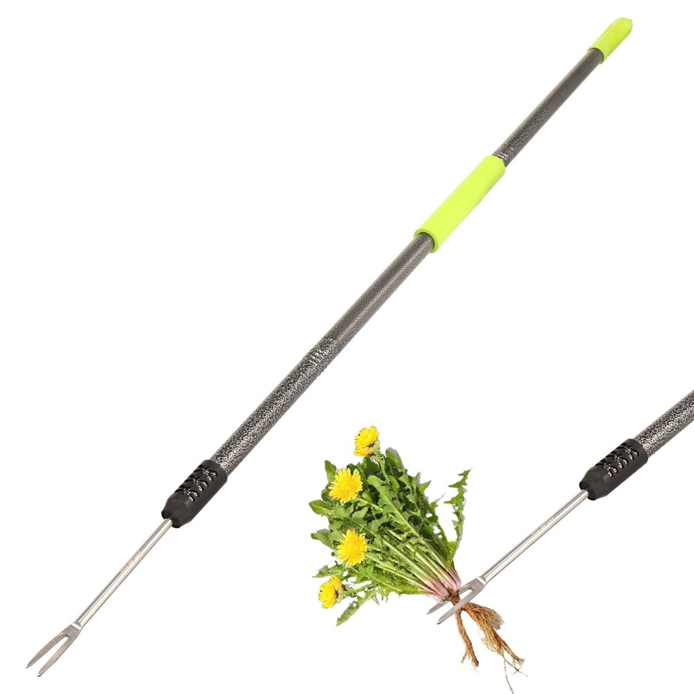 KLDOLLAR Weed Puller Tool, 48" Long Handle Weeder Tool with Soft Black