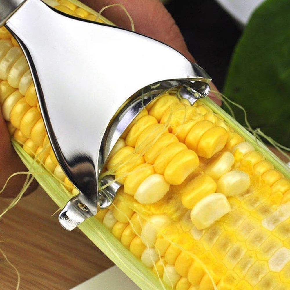 2Pcs Silver Corn Peeler Corn Planer Thresher Corn Kernel Remover Tool Stainless