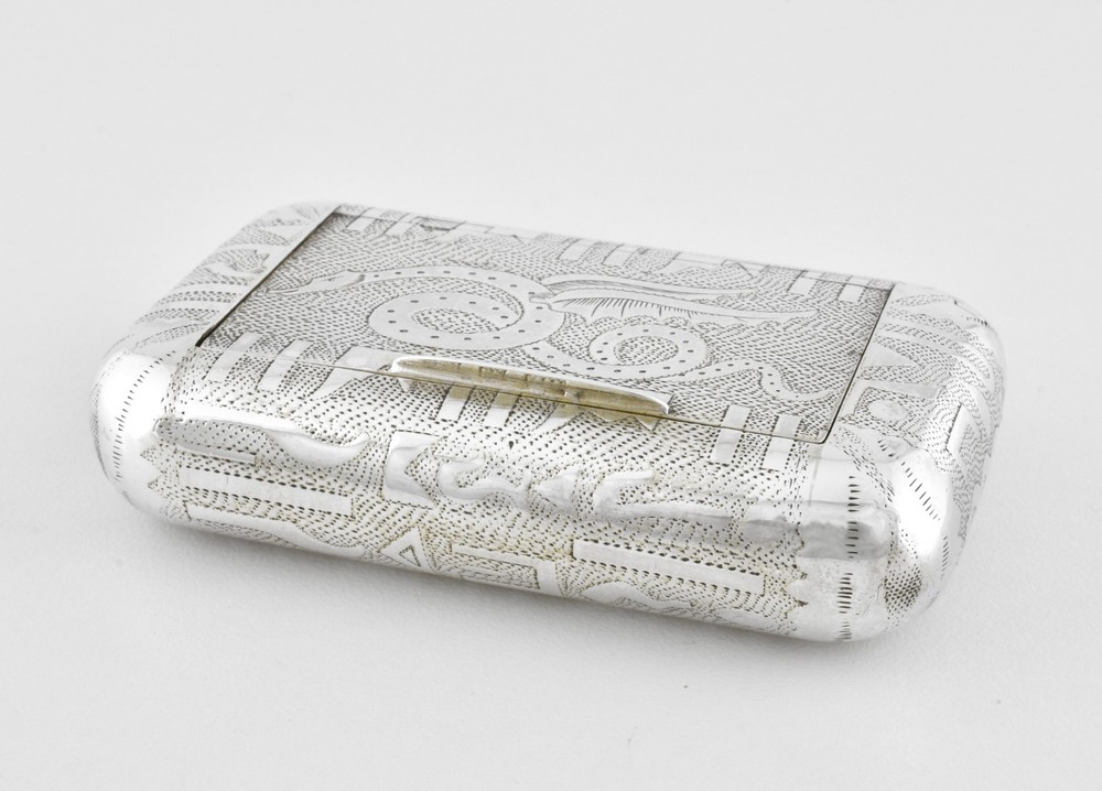 Rare Antique English Georgian Solid Silver Snuff Box, William Edwards, 1805