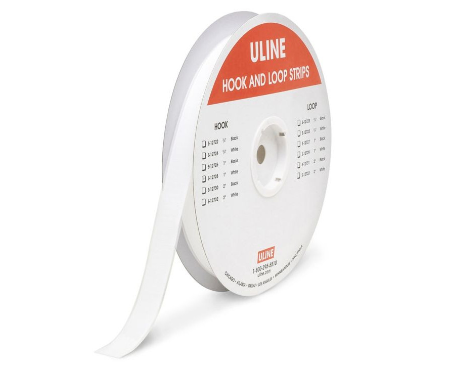 ULINE Hook and Loop Tape 1" x 75' - white