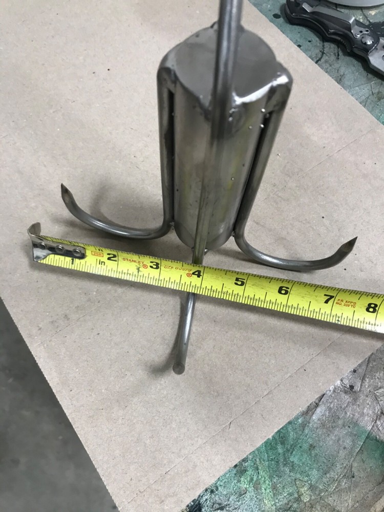 7 Inch Diameter Solid Stainless Welded Pier or Bridge Gaff With Eye For a Rope