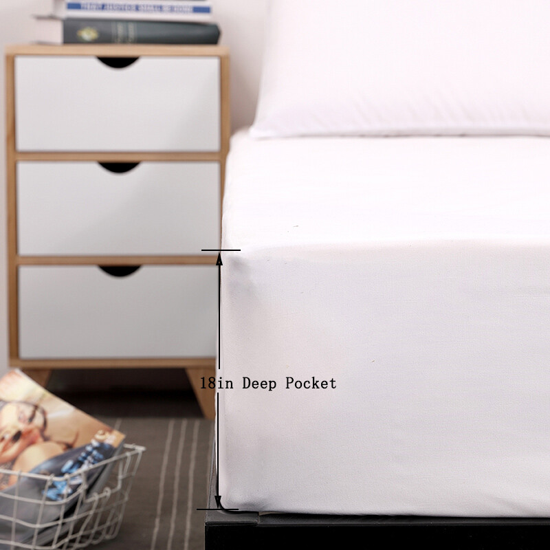 Waterproof Fitted Sheet with Deep Pocket Breathable and Soft Mattress Protector