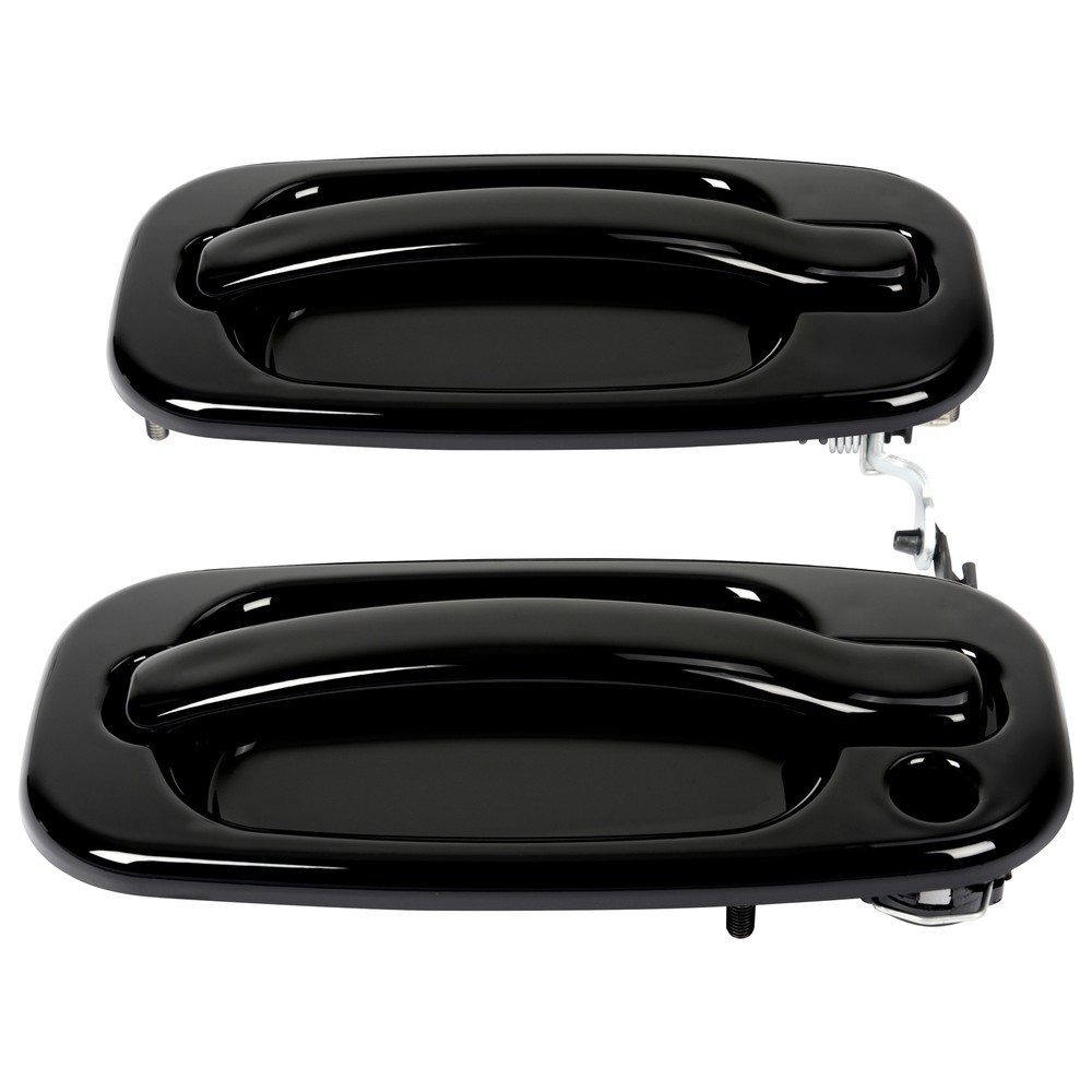 2Pc Front Outer Door Handle Set For 1999-2007 Chevy Silverado 1500 Glossy Black