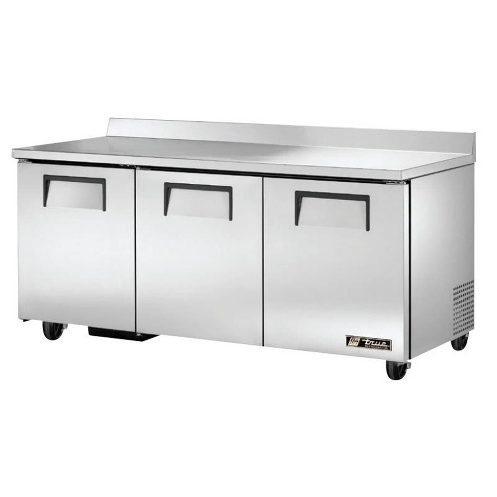 True TWT-72-HC 72" Solid Three Door Worktop Refrigerator, 19 cu ft