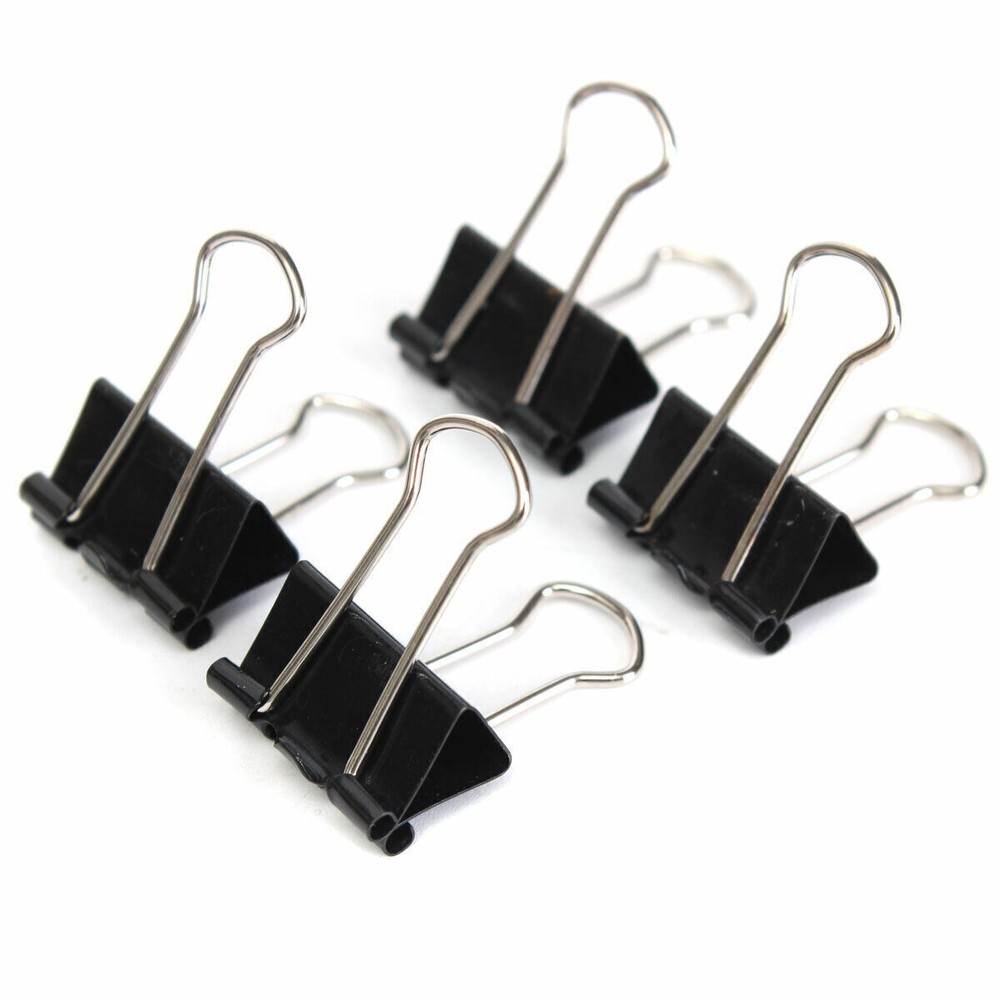 12pcs 51mm Black Foldback Binder Clips Office Clips Binder Grip Clips