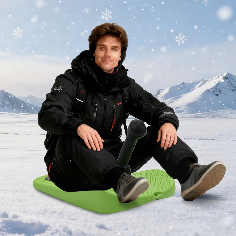 Sledding Snowboard Sled Snow Board Tool w/ Handle & Pull Rope for Kid Winter Fun
