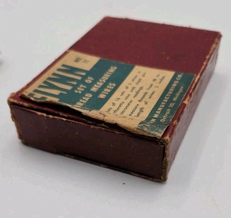 FLYNN Tool Co. No.11 Thread Measuring Wire Set With Original Box