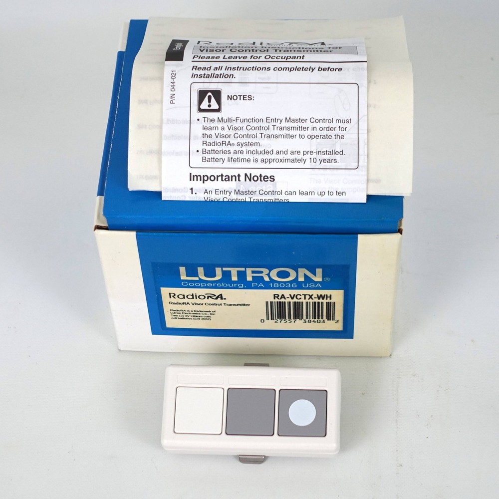 Lutron RadioRA RA-VCTX-WH Visor Control Transmitter NEW