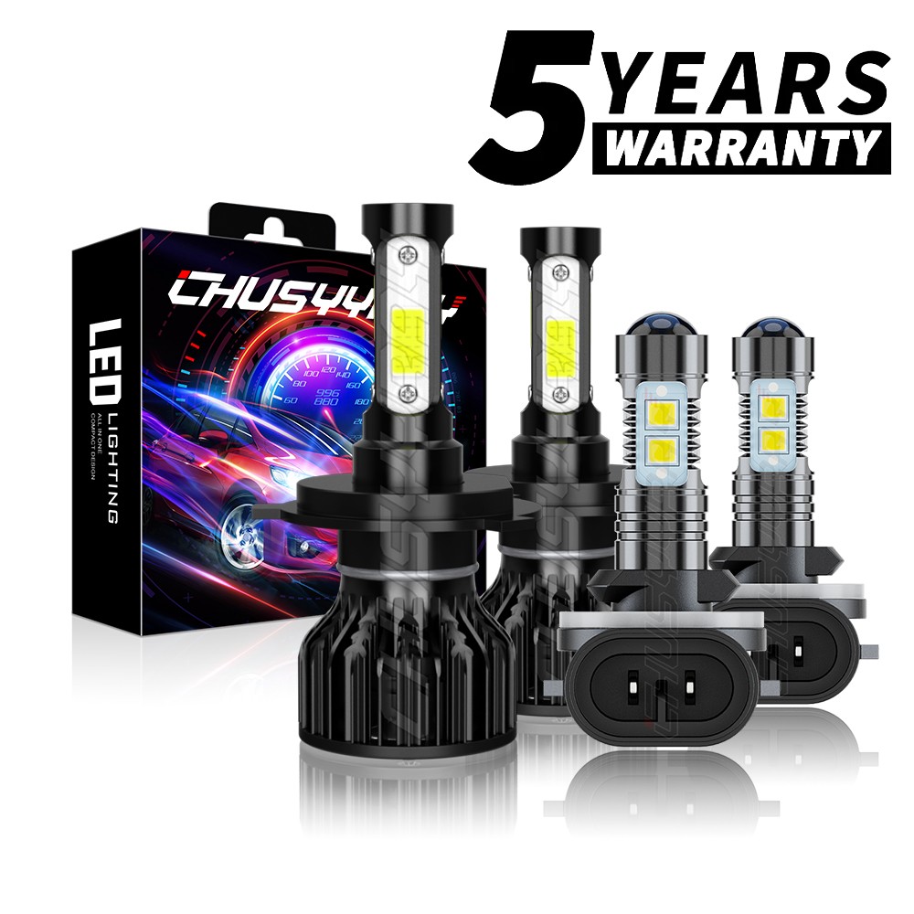 For Hyundai Accent 2000-2017 LED Headlight Hi/Lo +Fog Light Combo 6000K Bulbs