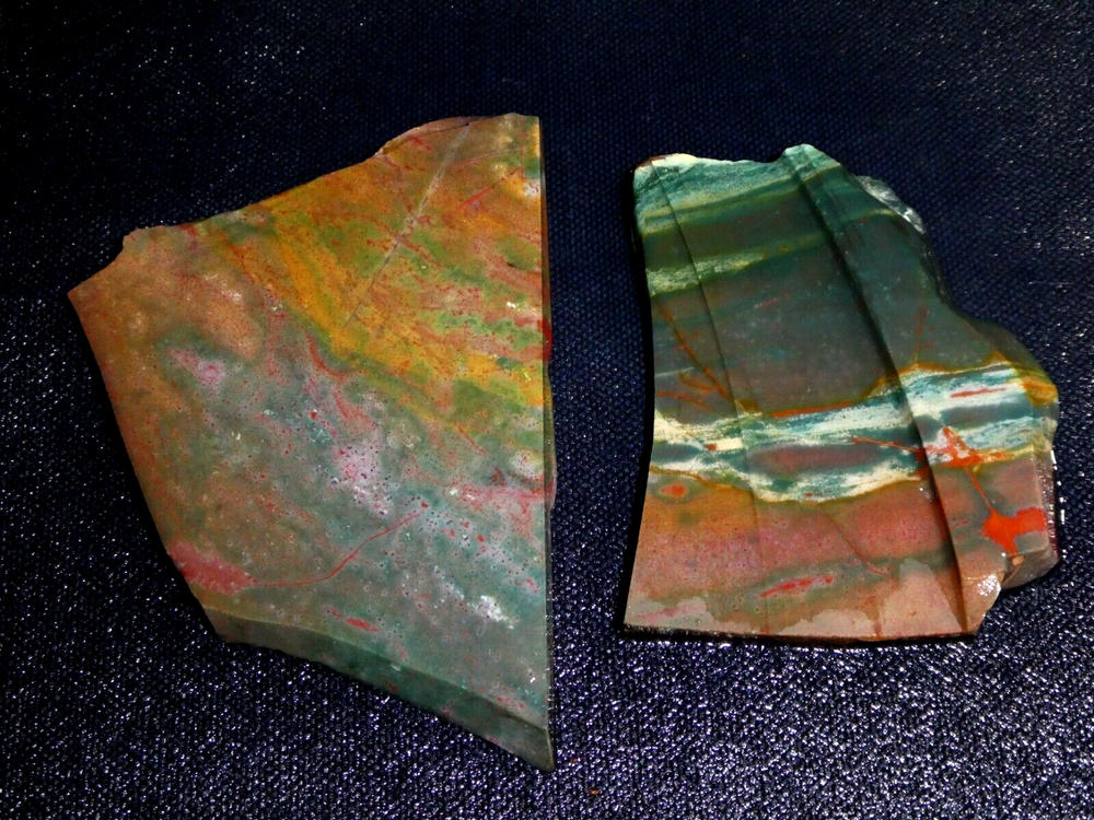 Fancy Jasper- 2 small pieces --rough--cabbing-display
