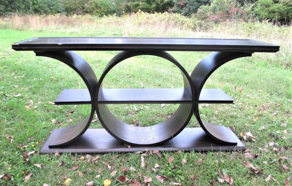 MID CENTURY MODERN CURVED BENTWOOD SOFA CONSOLE TABLE