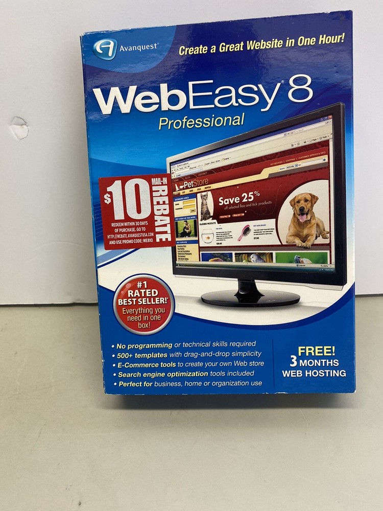 Avanquest WebEasy 8 Professional - Full Version for Windows. Sealed