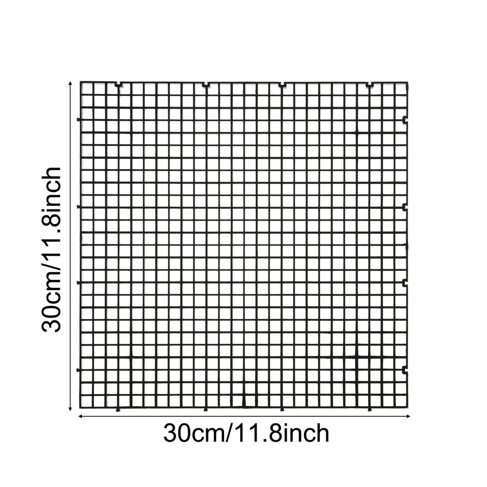 4 PCS Large Black Aquarium Fish Tank Bottom Isolation Plastic Grid Divider