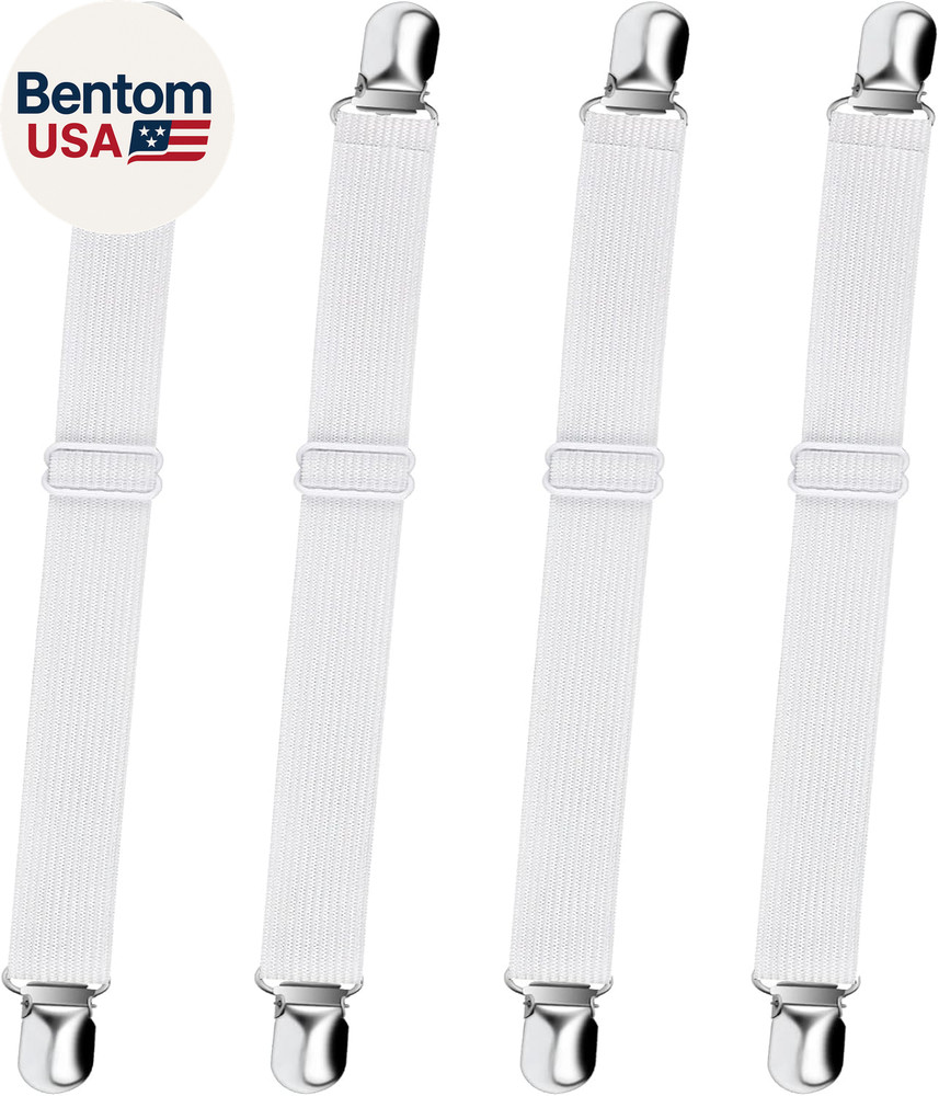 Bed Sheet Straps, Adjustable Elastic Fitted Sheet Corner Holders Straps to Stay