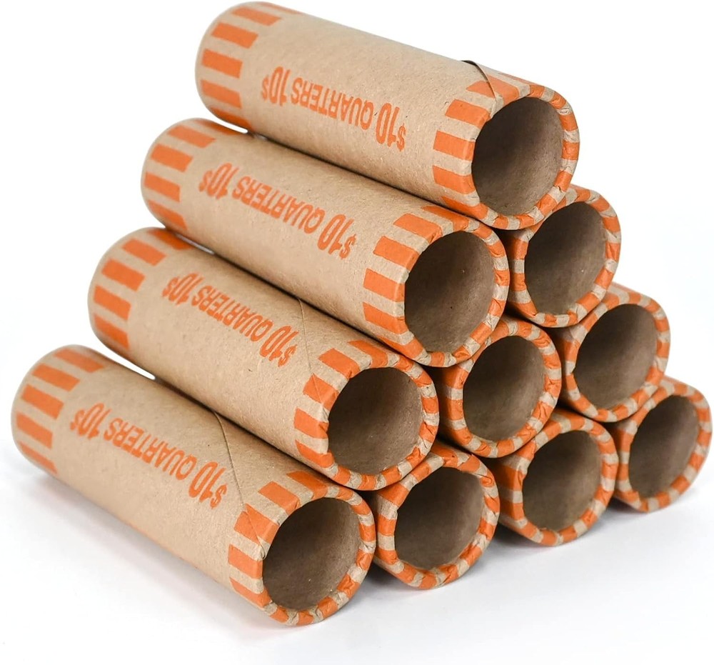 72 PCS Preformed Coin Wrappers Rolls-Quarters