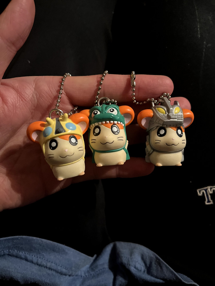Toho Godzilla x Hamtaro Mini Figure Keychains Mechagodzilla Mothra Godzilla 3x