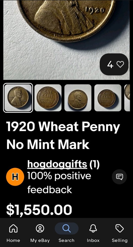 RARE 1920 No Mint W/Errors Lincoln Cent