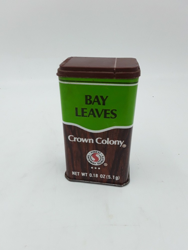 Vintage Crown Colony Bay Leaves Tin Can