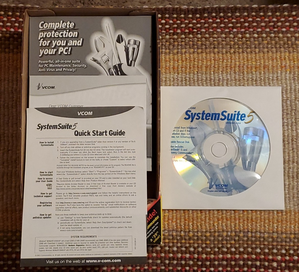 VCOM System Suite 5 Version 5.0.0.6 2003 CD-ROM with Box