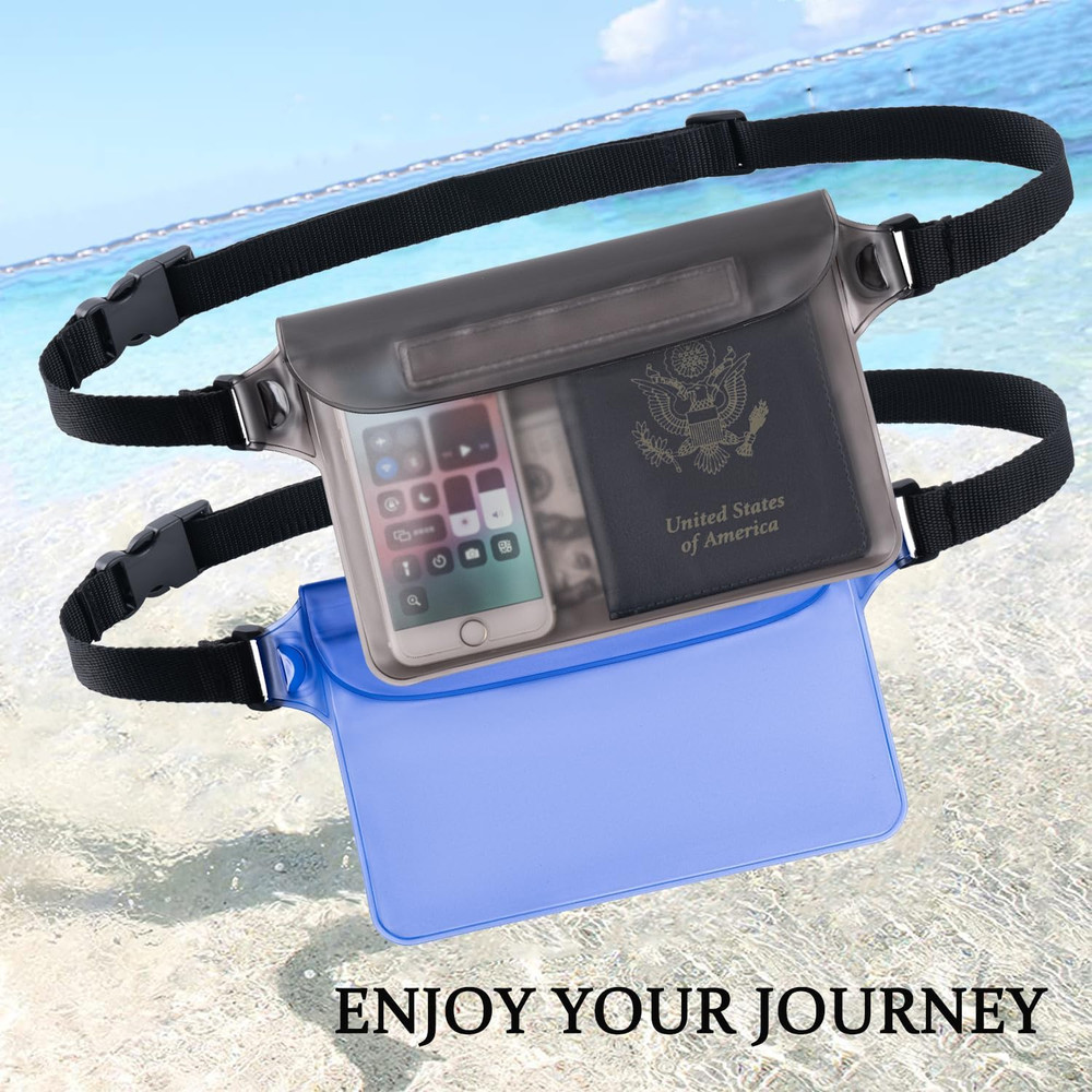 CADONO 2-Pack Waterproof Pouch with Adjustable Waist Strap | Screen Touch Sensit