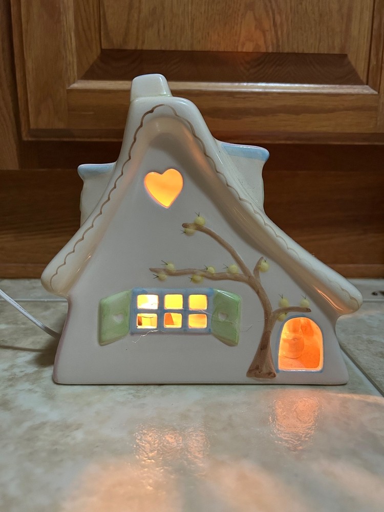 White Rabbit England Cottage Night Light Pottery