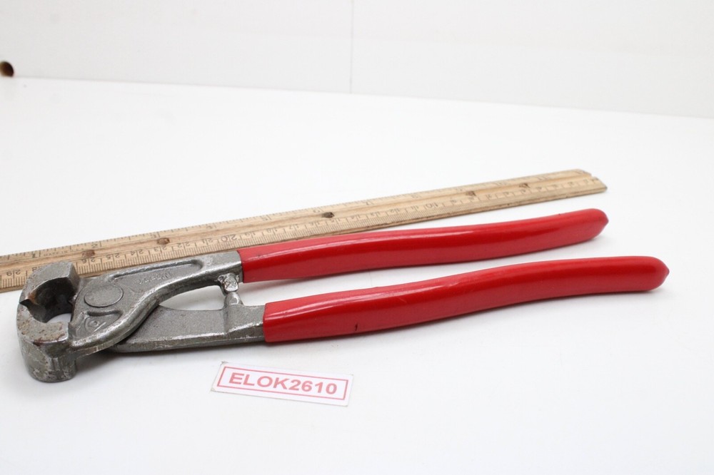 Unbranded 10" RED Rubber Handle Forge Nipper Tool