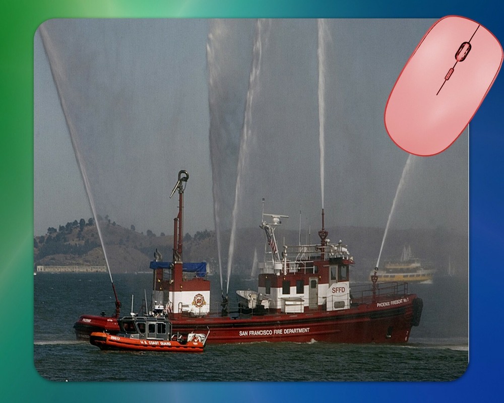 Cool firefighter San Francisco Fire Boat Mouse Pad