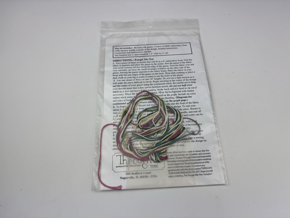 Threads Through Time The Forget Me Not Sampler Needlepoint Pattern Kit 6S