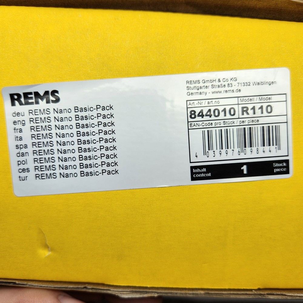 REMS - Nano Basic Pipe Cutter (844010) MSRP $850 w/ Cutting Disc