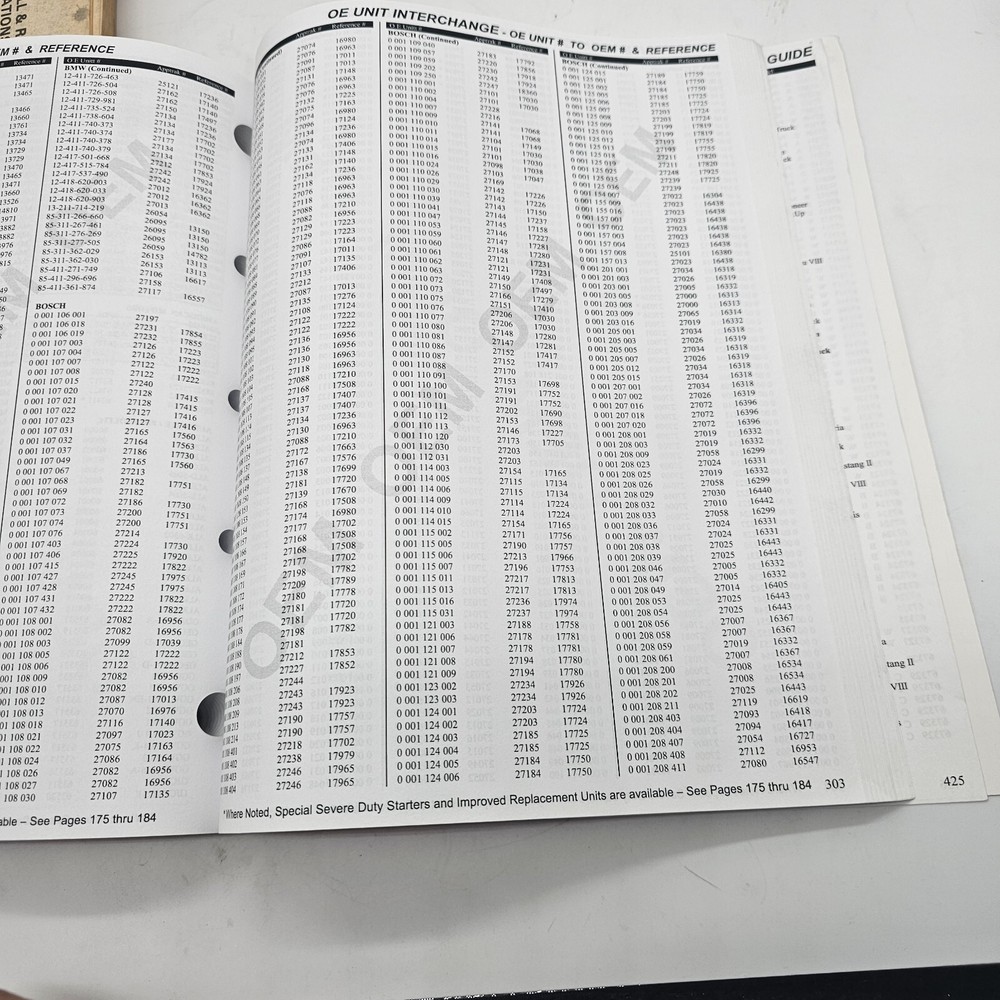 2007 Apptrak OEM Application Identification Aternatator Starter Parts Catalog