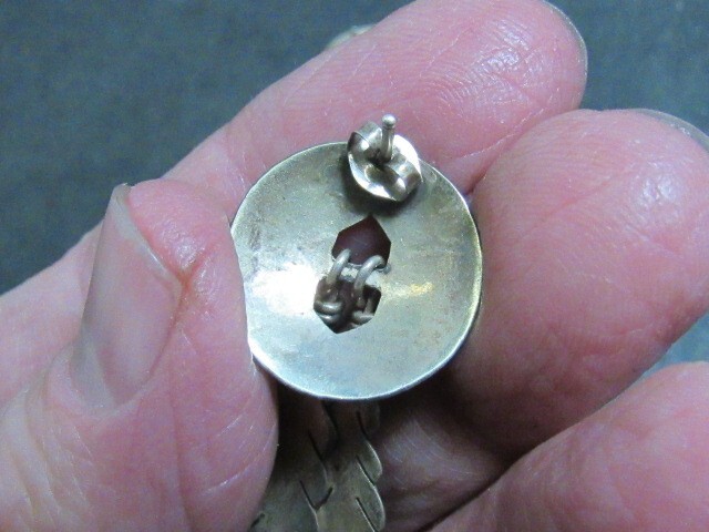native american sterling silver earrings feather design