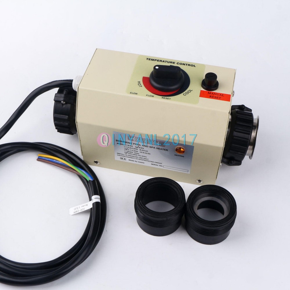 Electric Swimming Pool Heater SPA Water Bath Hot Tub Thermostat Heater 3KW B-M3