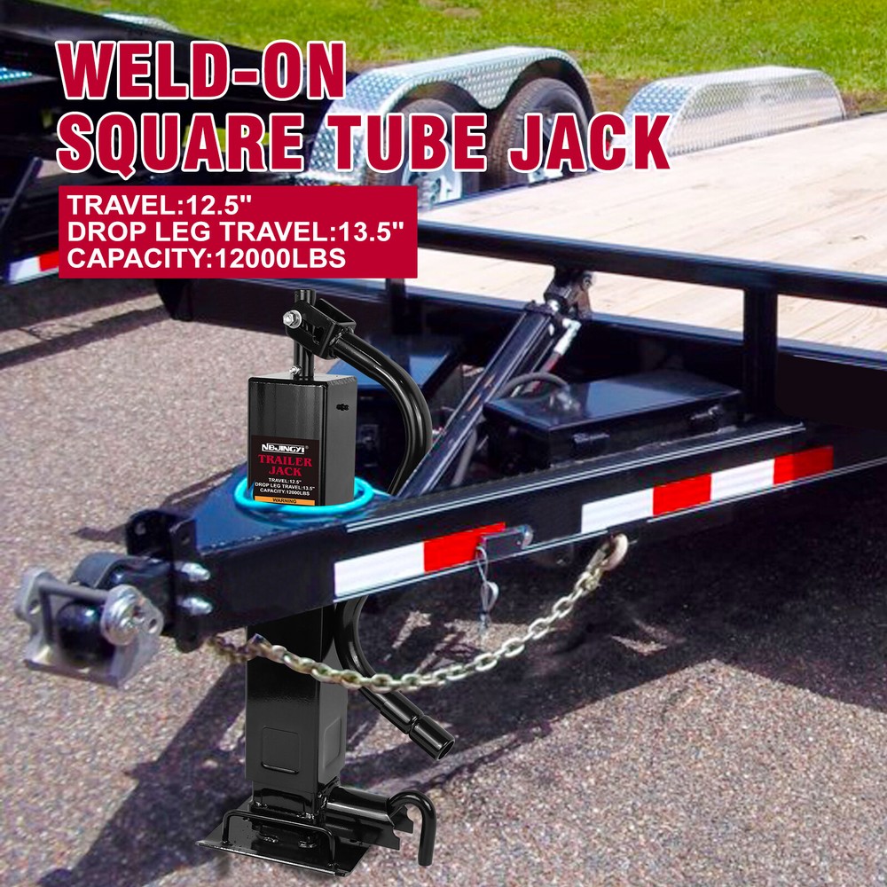 NEW 12000lbs 12.5"Heavy-Duty Trailer Jack Square Weld-on RV Yacht Trailer JY US