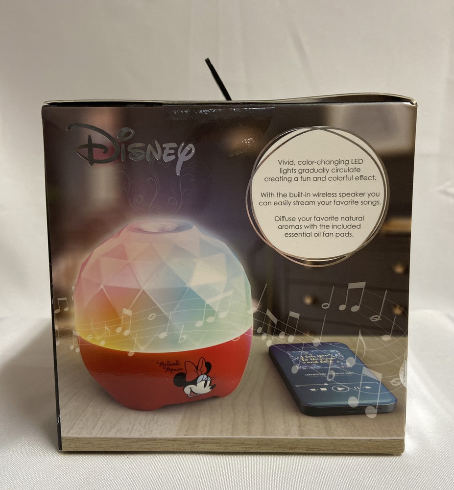 Disney Minnie Mouse Wireless Speaker & Aroma Diffuser Multicolor LED Lights NEW